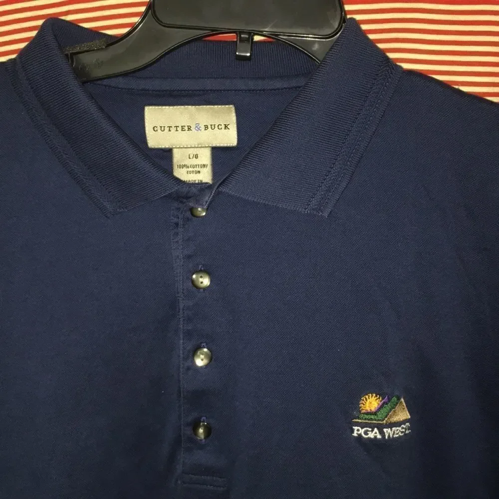 2-PGA West Classic Resort Mens Golf polo shirt L